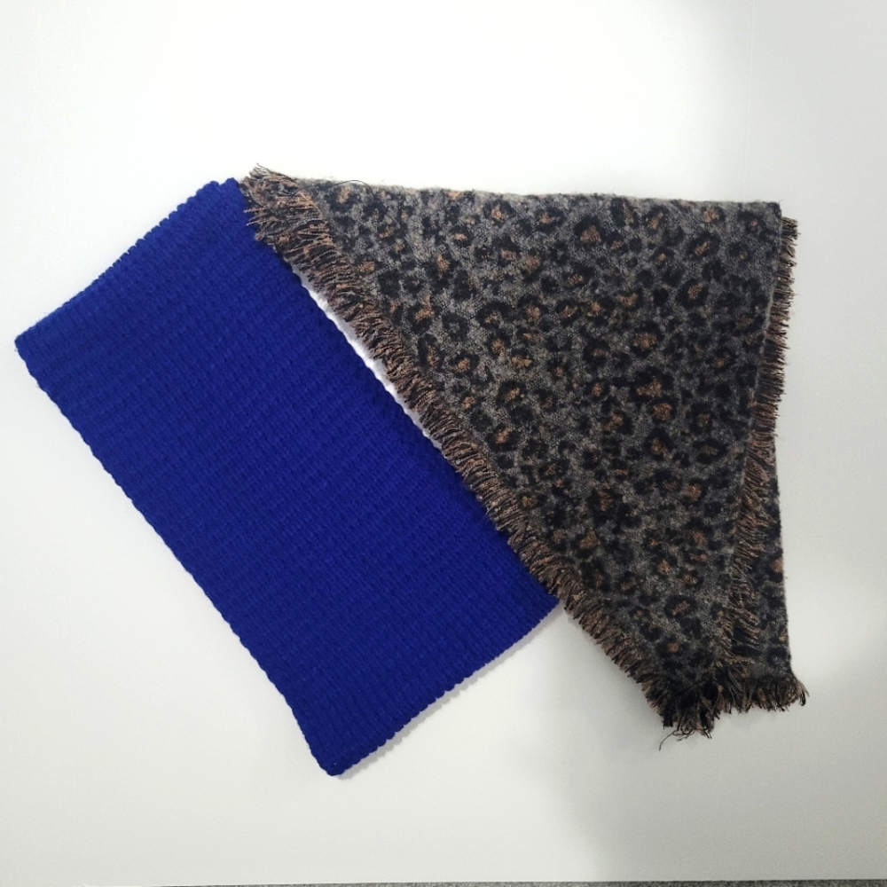 Sonoma Animal Print Scarf/Wrap and Target Royal Blue Infinity/ Tubular Scarf